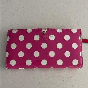 Kate Spade Pink and White Polka Dot Wallet